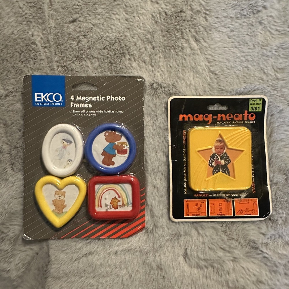 New Vintage Magnets Lot Of 5 EKCO & mag-neato heart star circle see pics!
